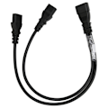 Miniatyrbild 1 av 8: Enkel C14 till Dual 5 15R C13 sladd Kort Power UPS Server Y Splitter Adapter Kabel för PC Monitor Printer