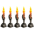 Miniatyrbillede 1 af 5: Halloween LED Lys Skelet Spøgelse Håndholdt Lys Hjem orange