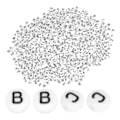 Miniatyrbillede 4 af 6: DIY akryl runde alfabetperler - 1000 stk, hvide med sorte bogstaver