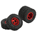 Miniatyrbild 6 av 8: 4WD gummidäck aluminiumlegering hjulnav för WPL C14 C24 B14 B24 B16 B36 1/16 RC bil uppgraderingsdel röd