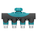 Miniatyrbillede 8 af 8: 4-vejs slangesplitter Metalventil Vandfordelingscontroller Tilslutning Haveplæner Produkt