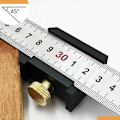 Miniatyrbilde 5 av 5: 30 cm metallinjal, rustfritt stål linjal, parallellinjal posisjoneringsblokk, 45 graders og 90 graders linjetegningsverktøy for trearbeid