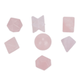 Miniatyrbilde 1 av 8: 7 stk Chakra Healing Krystaller Geometriske Mønstre Form Semi Precious Sten Dekorative Positive Energi Krystaller Ornament Rosa