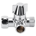 Miniatyrbilde 2 av 8: G1/2\" Dusj Treveis T-formet Adapter Vannomleder Kobling Toalett Bidet Vannseparator