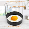 Miniatyrbild 2 av 5: Non-Stick Äggringar, 4 st Rostfria Runda Äggformar för Stekta och Pocherade Ägg Crumpets till Kokkärl och Ångkokare