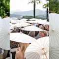 Miniatyrbillede 1 af 5: 8 stk. Papirparasol Bryllupsparaply Festfavor 60 cm Bambusparaplyer