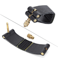 Miniatyrbillede 8 af 8: Saxofon Ligatur Sort PU Læder Metal Holdbar Musikinstrument Tilbehør C65 Alt