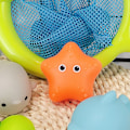 Miniatyrbillede 5 af 5: Baby badelegetøj, badekarlegetøj, induktionslys, badelegetøj, vandblinkende legetøj, type A med net
