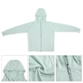 Miniatyrbillede 6 af 8: Dame solbeskyttelses hættetrøje sommer udendørs åndbar langærmet UV beskyttelsesjakke (grøn) XL/2XL