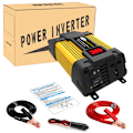 Pikkukuva 1 / 5: 2 USB-portin laturi-invertteri LED-näytöllä, reaaliaikainen näyttö, hiljainen virtainvertteri autoon DC12V‑AC220V 6000W