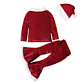 Miniatyrbild 5 av 8: Barn Jul Kläder Set Långärmad Bell Bottom Sammet Jul Tomte Kläder 4PCS Outfits Set för Baby 2-5 År Present