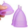 Miniatyrbilde 6 av 8: Menstruasjons originale autentiske kopper Sett Gjenbrukbar silikon menstruasjonskopp med pose BoxL