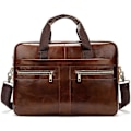 Miniatyrbild 1 av 5: Portfölj Axelväskor Läder Messenger Väska Herr Axelväska för 12.9 Tums Laptop Handväska Satchel Messenger Väska Slitna Väskor Portfölj Resväska Skola