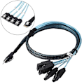 Miniatyrbilde 5 av 5: 36P SFF-8087 til 4 SATA 7Pin 90° Datakabeladapterledning 1m