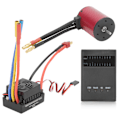 Pikkukuva 4 / 8: RC vedenpitävä harjaton 60A ESC S3650 3900KV harjaton moottoripaketti ohjelmointikortilla 4mm T-liitin 1/8 1/10 RC-autoon