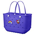 Miniatyrbillede 1 af 5: Strandtaske Gummi Tote Taske - Vandtæt Rejsetaske til Kvinder Vaskbar Tote Taske Håndtaske til Sport Strand Marked Pool ZD W Lilla stor