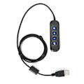 Pikkukuva 1 / 8: H901 USB-liitäntä QD-kaapeliadapteri säädettävällä äänenvoimakkuudella Call Center -kuulokemikrofonisovitin 3,5 mm:n kuulokemikrofonilaitteille sininen