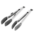 Miniatyrbillede 1 af 8: 2 stk Food Tong Rustfrit Steak Clip Silikone Salat Grill Stencils Køkken Værktøj Sort
