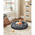 Miniatyrbillede 2 af 5: Blød hundeseng, katteseng, donut pude, vaskbar, aftagelig midterpude, lang plys, 60 cm diameter, ombr khaki