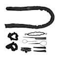 Miniatyrbillede 4 af 8: 10 stk varmefri krøllestang pandebånd Clips Kam Pull Hårnål Bomuld DIY Curls Roller til Sove Sort