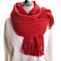 Miniatyrbillede 1 af 4: Kønt Rød Blanket Scarf i Kashmir-følelse til Kvinder