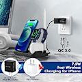 Miniatyrbild 4 av 5: 4-i-1 Vikbar Trådlös Laddare Snabbladdningsstation för iPhone Samsung och Apple Watch Ultra