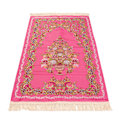 Miniatyrbilde 3 av 8: Bønneteppe Multipurpose Elegant Broderi Dekorativ Kvast Dobbelt Lag Muslim Bønneteppe for Hall Hjem Camping Rose Red
