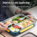 Miniatyrbillede 4 af 5: Bento Box Børns Madkasse - Ultra Lille Opdelt Rustfrit Stål Snackbeholder - 4 Dele til 57 ml Nødder Kød Ost Finger Mad Rustfrit Stål Låg Gr