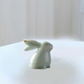 Miniatyrbillede 5 af 5: Påskebordpynt - Smuk Bordpynt i Glas - Påskeharepynt Hvid B