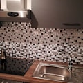 Miniatyrbild 2 av 4: Självhäftande Väggplattor 3D Cementplattor Självhäftande Väggdekal Stänkskydd Självhäftande Kant Vattentätt Kök Badrum (Mosaik Svart-Silver-Vit)