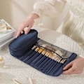 Miniatyrbillede 4 af 5: Multifunktionel Foldbar Makeupbørste Opbevaringstaske Professionel Rejse Organizer Størrelse 23x21cm Sort