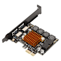 Pikkukuva 5 / 8: PCI E - USB 3.0 -laajennuskortti, 5 Gbps:n siirto, 19-pinninen riippumaton suojaus, hyvä lämmönpoisto, USB-laajennuskortti