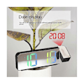 Miniatyrbillede 4 af 5: 180° Roterende Projektions Vækkeur 12/24H LED Digitalt Ur USB Opladning Loftprojektor Vækkeur Cl