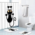 Miniatyrbild 5 av 5: 4 st Duschdraperi, Halloween Duschdraperi Set, Halloween-dekor för barnbadrum med 12 draperikrokar för badrum, 180 x 180 cm, Vattentätt badrum