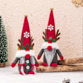 Miniatyrbillede 5 af 5: Julegnom, 2 julegnome ornamenter, Julemandsgnom, julepynt, Julemandspynt, plys, juletræspynt