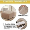 Miniatyrbild 3 av 5: Spandex Slipcovers för förvaringspall - Elastisk botten - Khaki