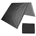 Miniatyrbillede 5 af 8: 190T Polyester Taffeta Solskærm Markise Baldakin til Udendørs Have Gårdhave Terrasse 132x226cmSort