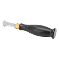Miniatyrbilde 4 av 8: Lærskjærer Ergonomisk design 304 Rustfritt stål Sandeltrehåndtak Speilpolert Lærstrimlekutter 2,5 mm