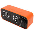 Miniatyrbillede 5 af 8: Mini Bluetooth-højttaler med kraftig bas, dobbelt vækkeur, bærbar trådløs højttaler med LED-display, orange