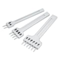 Miniatyrbilde 7 av 8: Lærpinner i 2, 4 og 6 tenner - Sinkpinner i sinklegering - Hvit, fin glans - Stor åpning - Speilblank overflate - Sydd - 6 mm