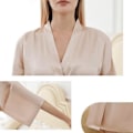 Miniatyrbillede 2 af 3: Lang Satin Kimono-kåbe til Kvinder - Silkeblød Natskjorte til Bryllup og Brudepiger