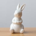 Miniatyrbillede 4 af 5: 3 x Moderne Keramiske Kanin Figurer Påske Statue Hjem Bogreol Dekor Håndværk Gave 4.8 x 9.5cm