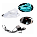 Miniatyrbillede 5 af 8: 3 meter 5V bil LED indvendig strimlys blændfri hættefod kant atmosfære omgivende belysning med USB-interface blå