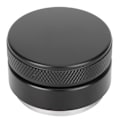 Miniatyrbillede 6 af 8: Højdejusterbar kaffemaskine i rustfrit stål, tamper, fordeler, tamperværktøj til hjemmet, kontor, 51 mm, sort, flad bund