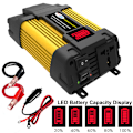 Miniatyrbillede 3 af 5: 2 USB-porte oplader inverter LED realtidsdisplay lav støj strøminverter til bil DC12V‑AC220V 6000W