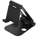 Miniatyrbild 6 av 8: Fällbar och bärbar svart dubbel L-formad ergonomisk design bordsstativ för telefon för utomhusbibliotek