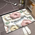 Pikkukuva 2 / 3: Piirretty 3D Imuva Matto Kylpyhuoneeseen - Liukumaton Kylpyhuoneen Matto (50x80cm)