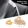 Miniatyrbillede 7 af 8: Stof krystal indlæg hurtige nitter 12 mm spots studs hætte til DIY læder håndværk dekoration (sølv)