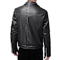 Miniatyrbillede 2 af 3: Moderigtig Herre Slim Fit Sort PU Læder Biker Motorcykeljakke