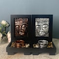 Miniatyrbild 7 av 8: Buddha rökelsehållare Utsökt vacker Zen stenljushållare för hotell Skönhetssalong Dekorera Silve Fri storlek